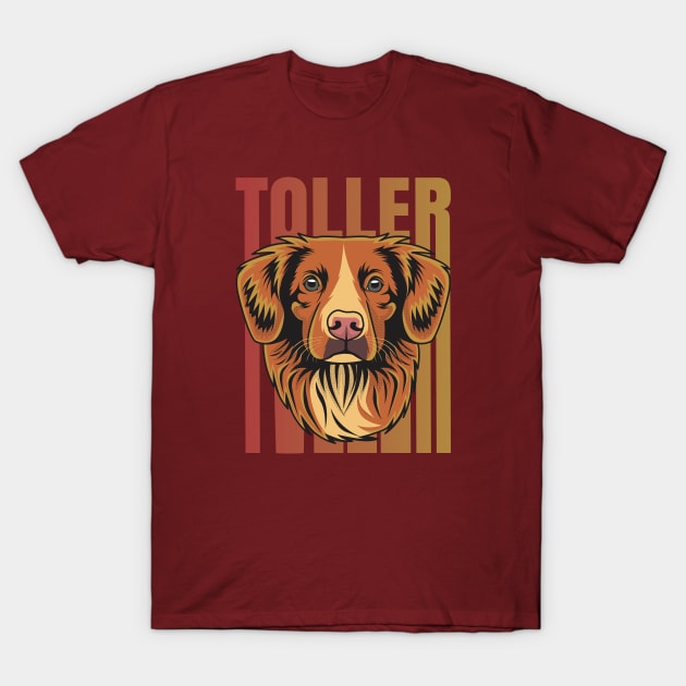 Toller Nova Scotia Duck Tolling Retriever Retro Vibes T-Shirt by welovetollers